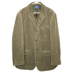 Polo Ralph Lauren Vintage Brown Corduroy Jacket Mens Large Olive Sport Blazer